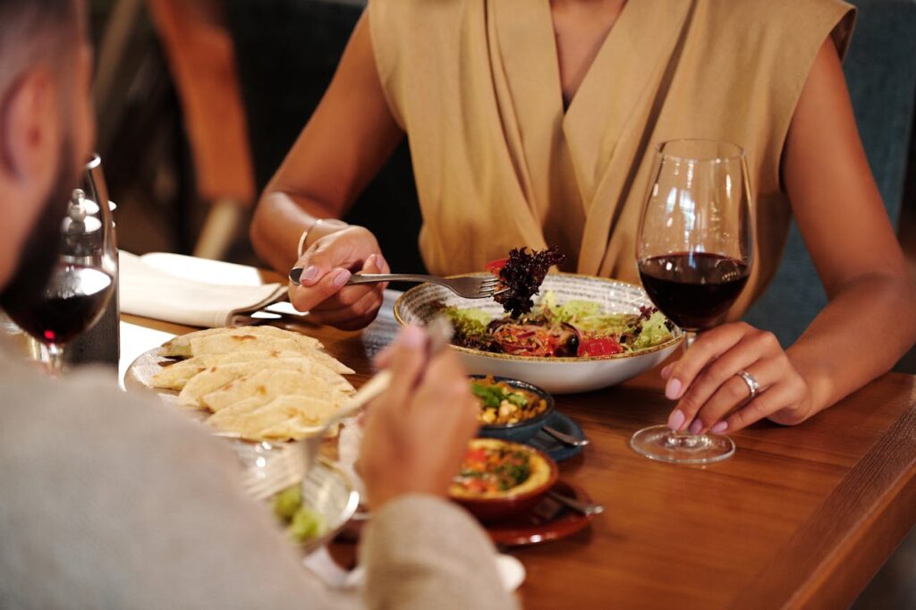 Romantic wine dinner setup