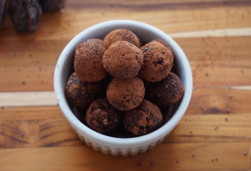 dark chocolate truffles.