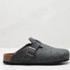 Cork Sole Summer Leather Slides Sandals