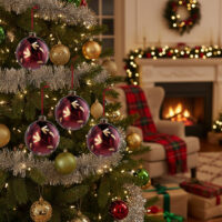 4PCS Set Christmas Glass Ball Ornaments Hanging Tree Decorations Shiny Holiday Party Decor Xmas Tree Decorations FBA Shipment