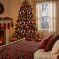 4PCS Set Christmas Glass Ball Ornaments Hanging Tree Decorations Shiny Holiday Party Decor Xmas Tree Decorations FBA Shipment