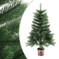 Christmas Tree Artificial Xmas Tree with Needle-Shaped Branches Green