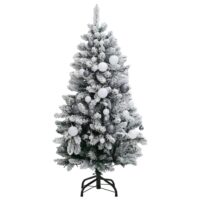 8721012278417_g_en_hd_3.jpg vidaXL Artificial Hinged Christmas Tree 150 LEDs & Ball Set 59.1"