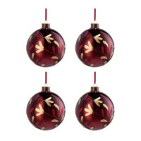 4PCS Set Christmas Glass Ball Ornaments Hanging Tree Decorations Shiny Holiday Party Decor Xmas Tree Decorations FBA Shipment