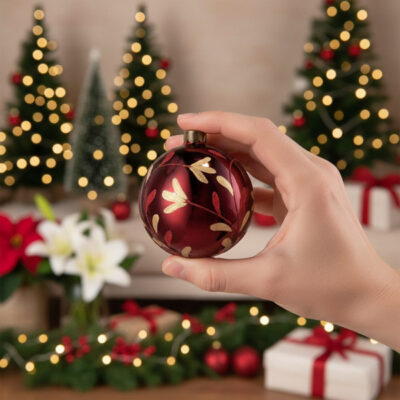 4PCS Set Christmas Glass Ball Ornaments Hanging Tree Decorations Shiny Holiday Party Decor Xmas Tree Decorations FBA Shipment