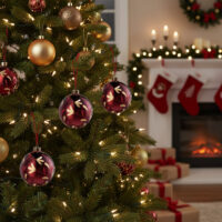 4PCS Set Christmas Glass Ball Ornaments Hanging Tree Decorations Shiny Holiday Party Decor Xmas Tree Decorations FBA Shipment