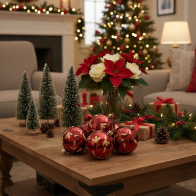 4PCS Set Christmas Glass Ball Ornaments Hanging Tree Decorations Shiny Holiday Party Decor Xmas Tree Decorations FBA Shipment