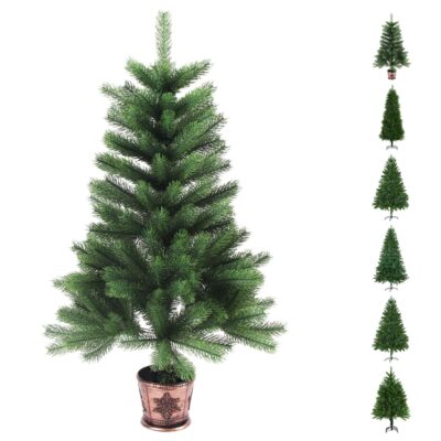 Christmas Tree Artificial Xmas Tree with Needle-Shaped Branches Green